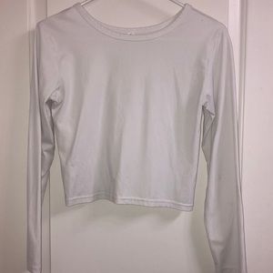 Shein White Long Sleeve Crop Top